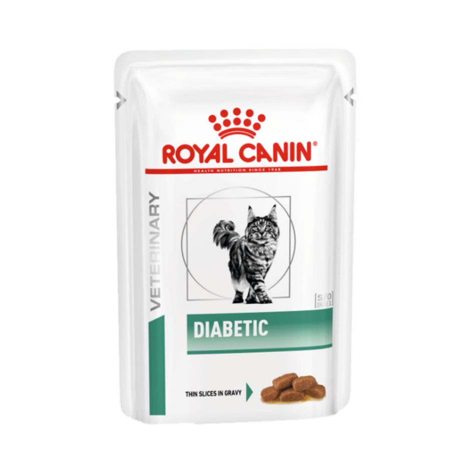 Royal Canin Veterinary Diets Cat Weight Management Diabetic Slices In Gravy Pouch Våtfoder för katt 85 g x 12 st